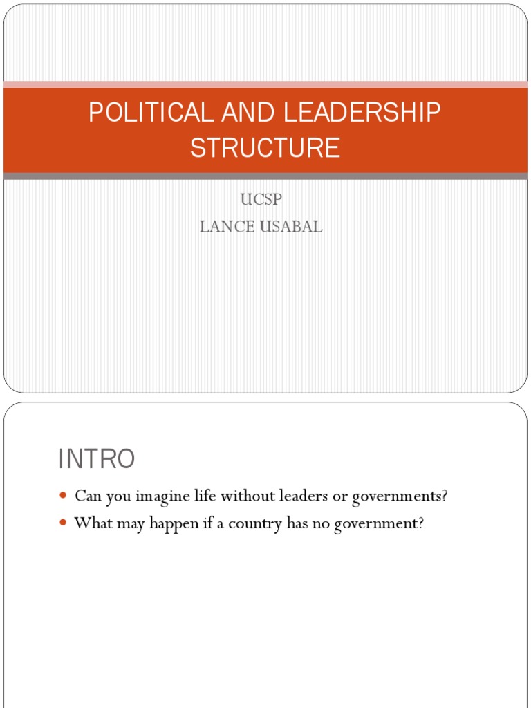 Political and Leadership Structures in UCSP | PDF | State (Polity) | Family