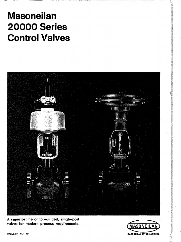 MASONEILAN INTERNATIONAL 1980 Masoneilan 20000 Series Control Valves