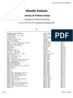 Catalogue of Voodoo Songs