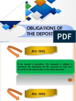 Obligations of The Depositor
