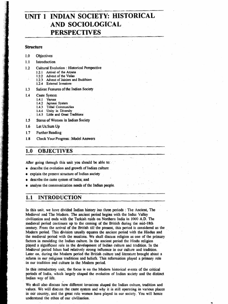 Historical and Sociological Insights on Indian Society | PDF | Vedas ...