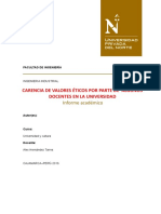 Imforme Carencia de Etica Por Parte de Algunos Profesores en La Universidad