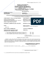 NPS Investigation Form No. 01