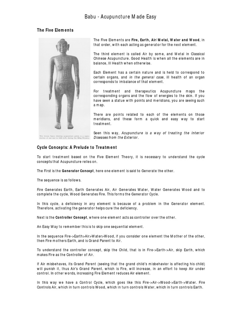 Acupuncture: Balancing the Five Elements | PDF | Traditional Chinese ...