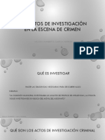 Los Actos de Investigación en La Escena de Crimen