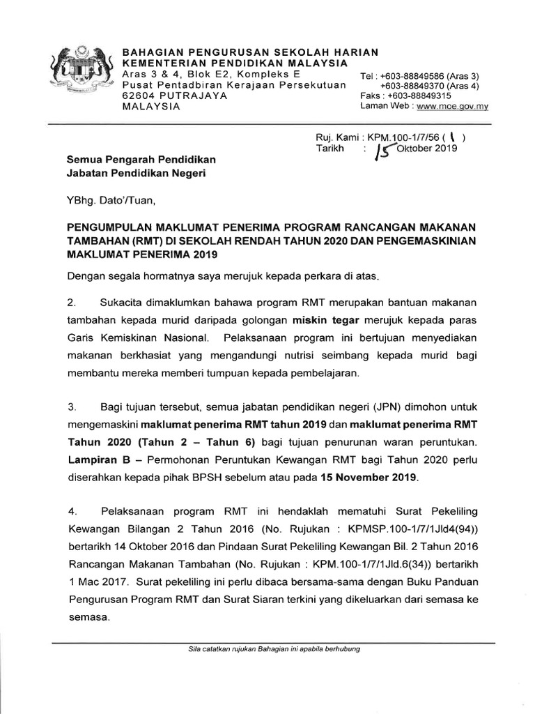 Pelaksanaan Rmt2020 Pdf
