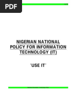 Download IT Policy for Nigeria by State House Nigeria SN43083780 doc pdf