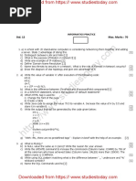 Std. 12 Max. Marks: 70: Informatics Practice