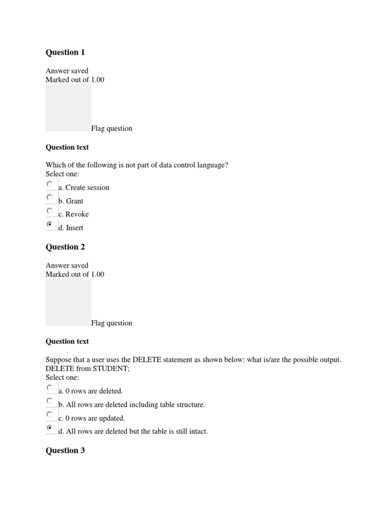 Database Management Final Exam | PDF | Relational Database | Table ...