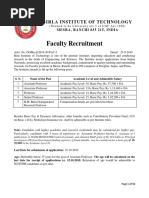Guidelines, Available Positions and Specializations in Various Departments-September-2019