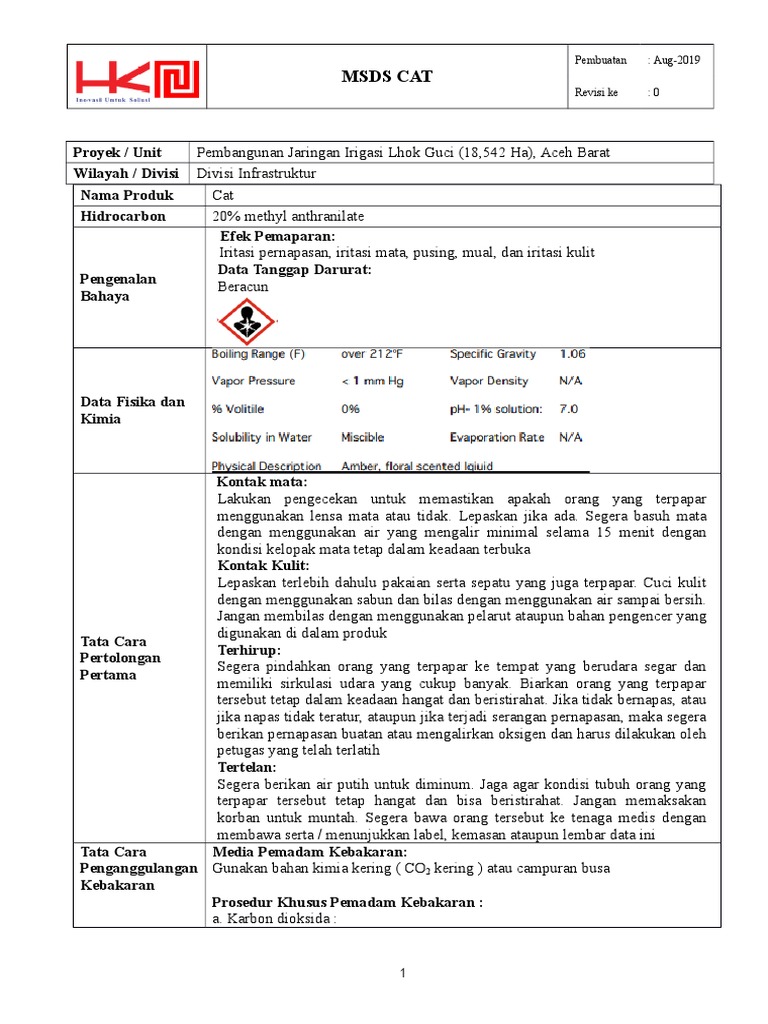 MSDS Cat PDF