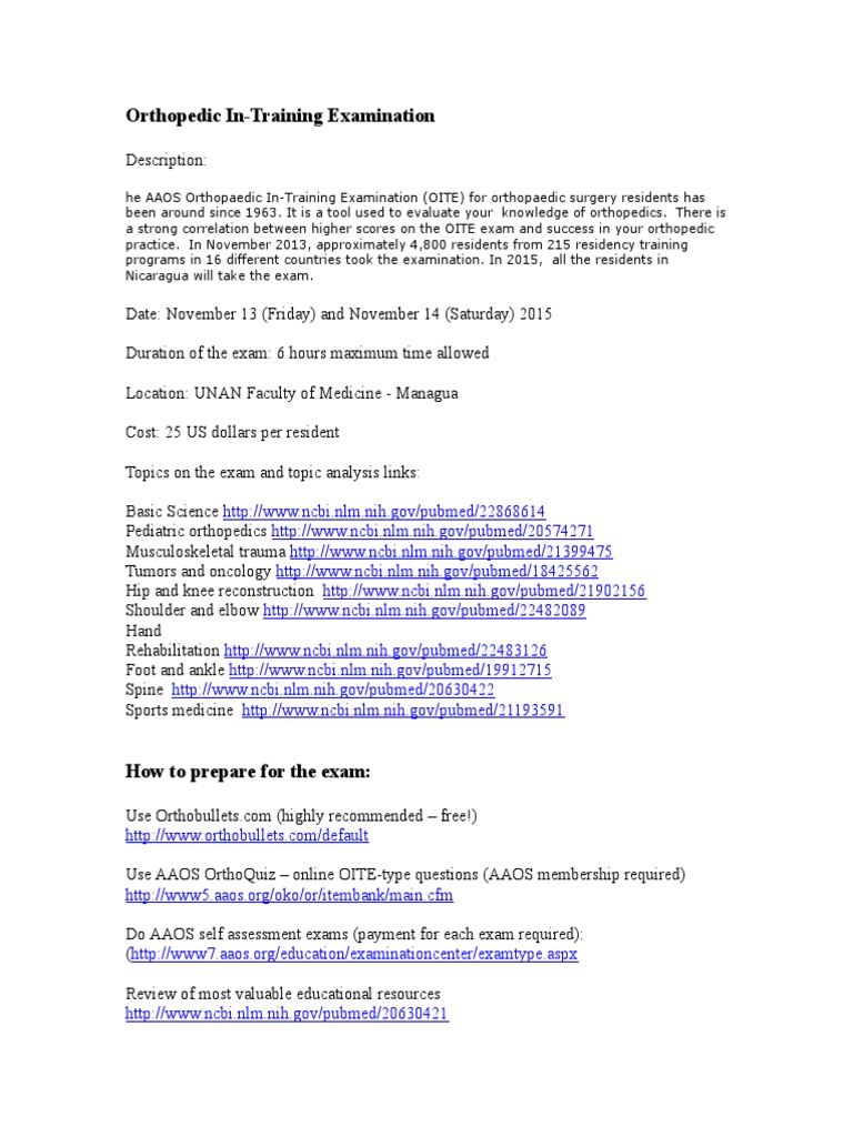 Orthopedic In-Training Exam Guide | PDF | Social Science | Science ...