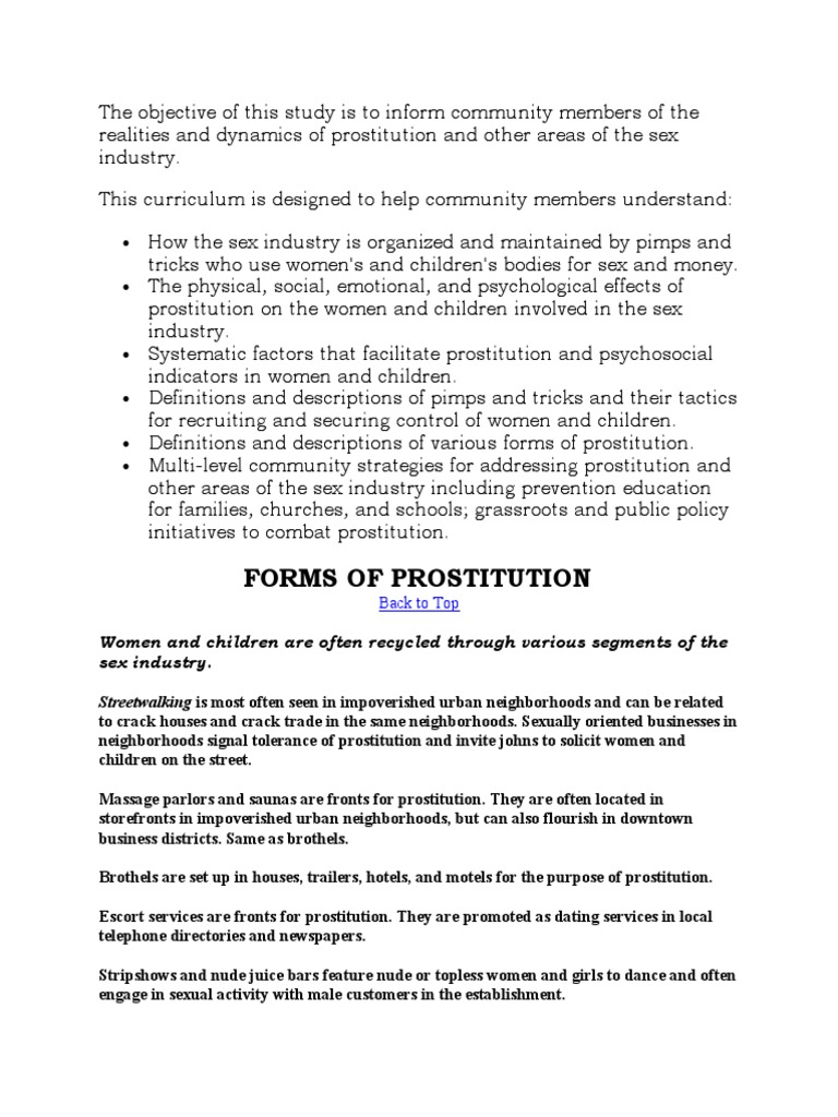 Forms of Prostitution | PDF