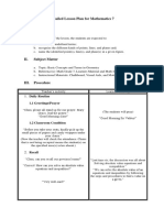 Detailed Lesson Plan For Mathematics 7