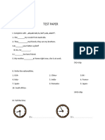 Test Paper: Name: Date