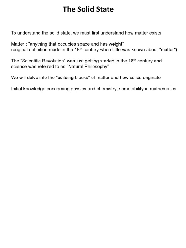 Understanding the Solid State of Matter | PDF | Crystallographic Defect ...