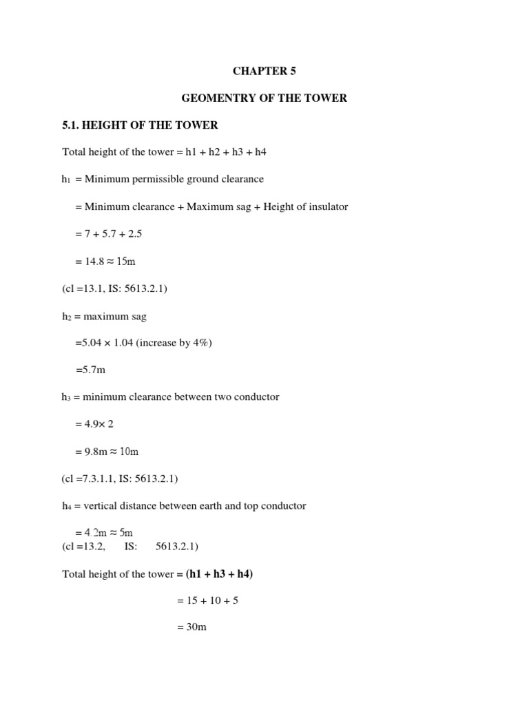 Tower Geometry and Dimensions | PDF