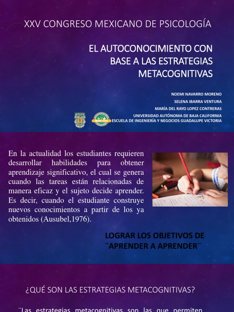 Estrategias Metacognitivas y Autoconocimiento | PDF | Teoria de la ...