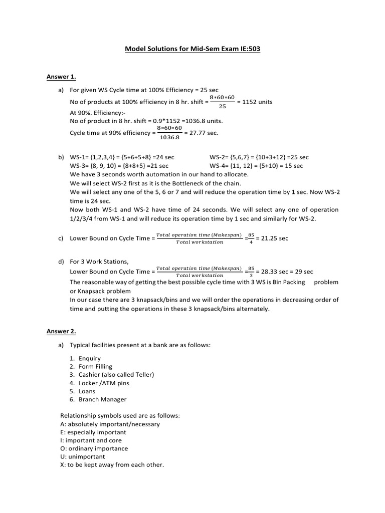 Model Solutions For Mid Sem | PDF | Economies | Business