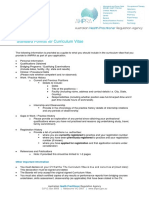 AHPRA Standard Format for CV.PDF