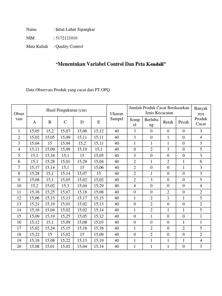 TR Quality Control INFAN | PDF