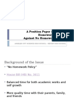 A Position Paper On The No Homework Policy