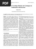 Preferences of Teaching Methods and Techniques in Mathematics With Reasons