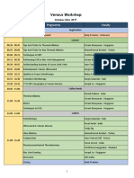 Venous Workshop: Time Programme Faculty