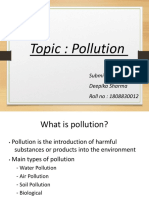 Topic: Pollution: Submitted by Deepika Sharma Roll No: 1808830012