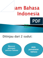 Ragam Bahasa Indonesia dan Pemakaian yang Tepat
