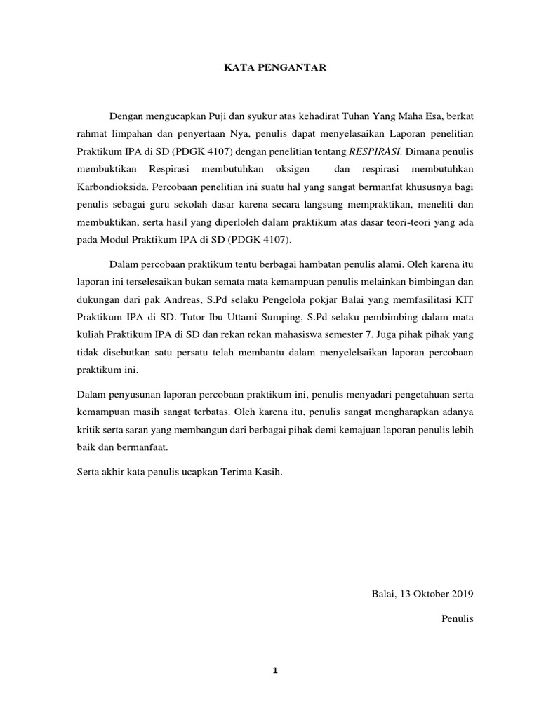 Latar Belakang Respirasi | PDF