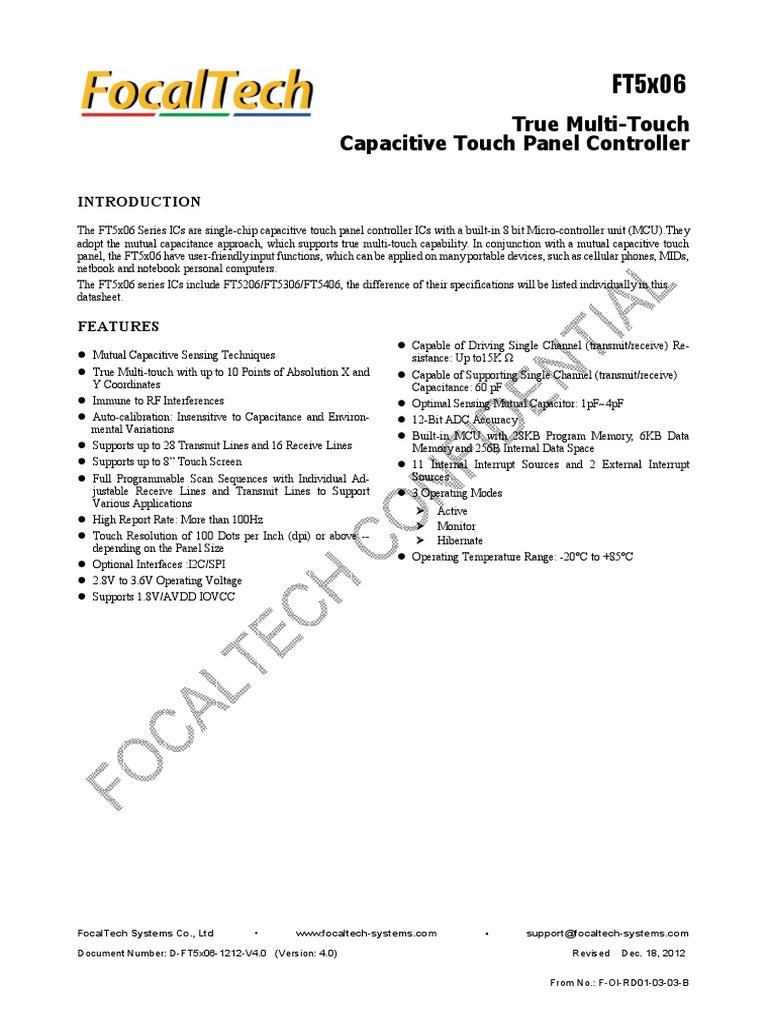 True Multi-Touch Capacitive Touch Panel Controller | PDF | Touchscreen ...