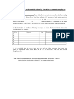 Proforma For Self-Certification by The Government Employee