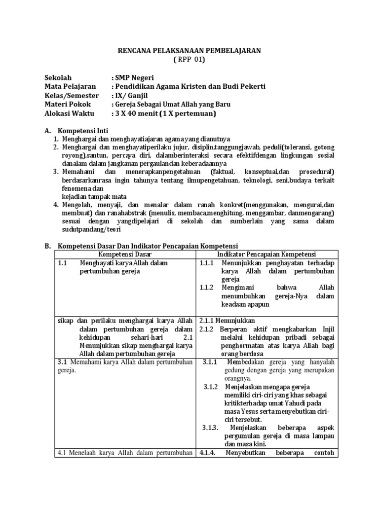 Rpp Kelas 9