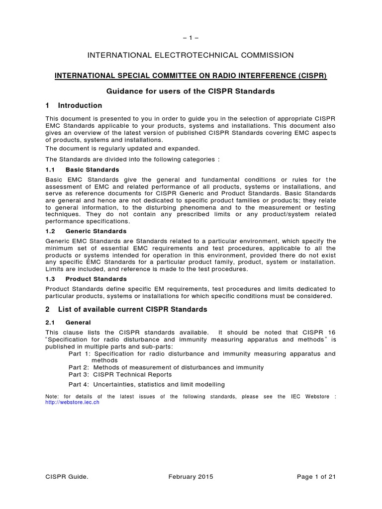 Cispr Guide 2015 | PDF | Electromagnetic Compatibility ...