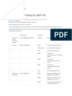 Standard SAP Roles for Project System (PS