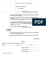 Specimen of The Proforma: Permission For Engagement As Sleeping Partner in A Family Firm. (Regulation 190A)