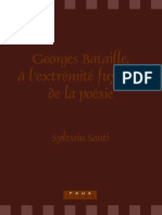 Georges Bataille, à l'Extrémité Fuyante de La Poésie