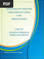 Chapter (1) Introduction To Multimedia, Its Components and Requirements