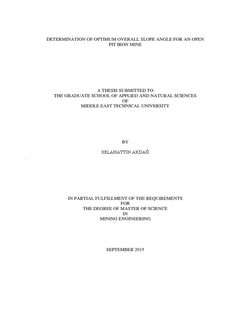 Optimal Slope Angle for Open Pit Mining | PDF | Geotechnical ...