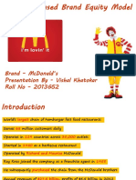 Brand - Mcdonald'S Presentation by - Vishal Khatokar Roll No - 2013G52