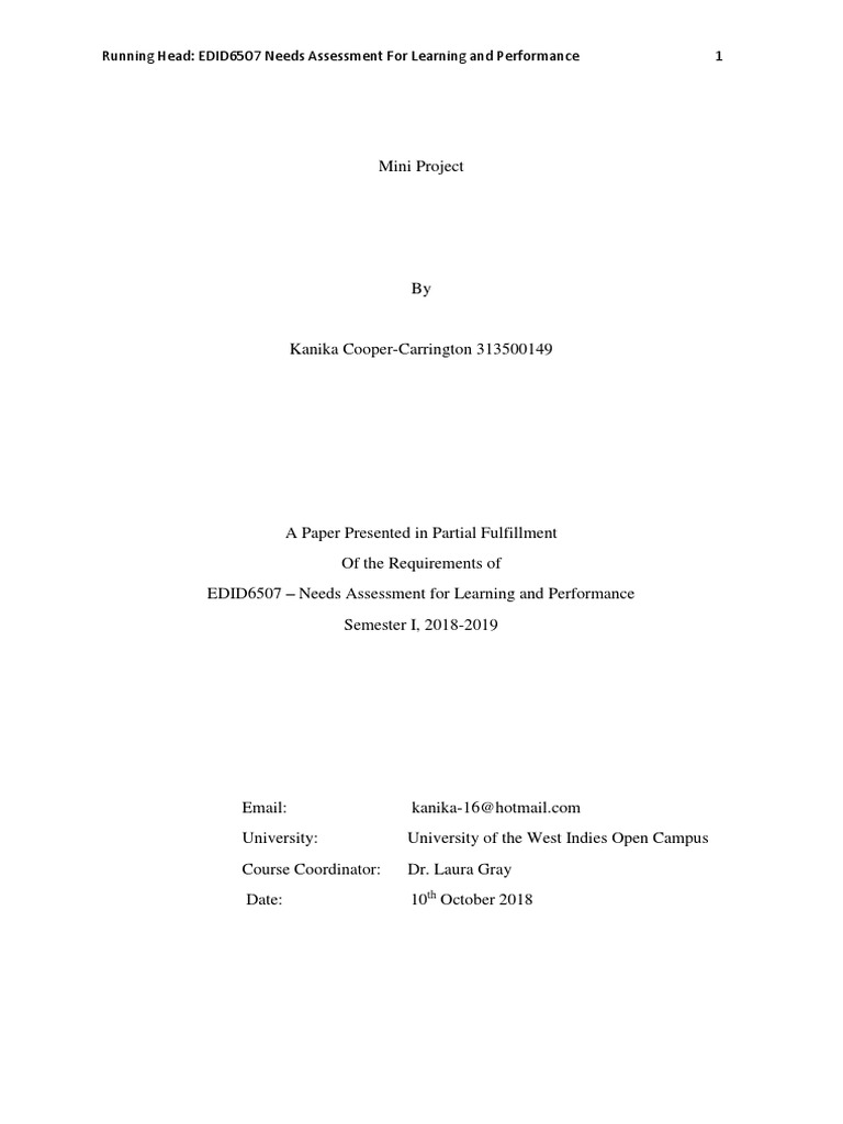 Needs Assessment for Educational Technology | PDF | Needs Assessment ...