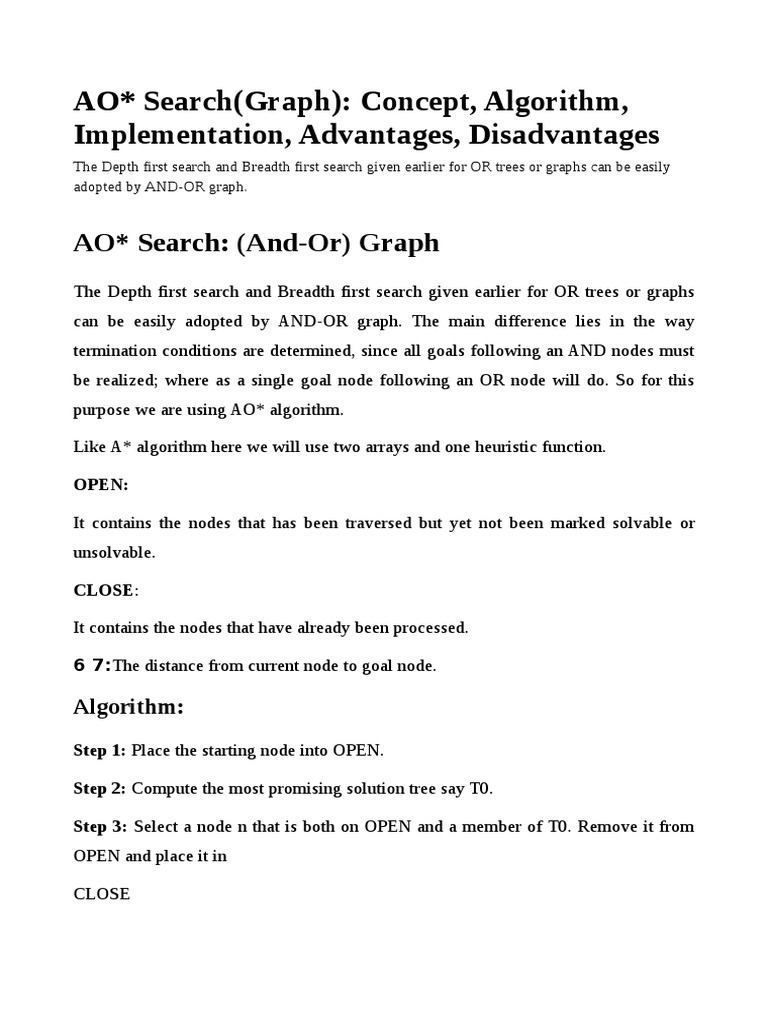 AO Star Algorithm PDF