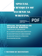 Special Techniques of Technical Writing: Submitted By: Christian Adrian Sapungan BSMT 2-Irr