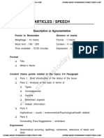 CBSE Class 12 English Articles and Speech PDF