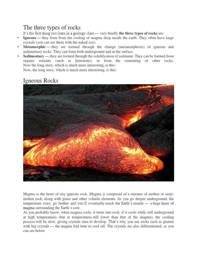 Overview of Rock Types in Geology | PDF | Rock (Geology) | Igneous Rock