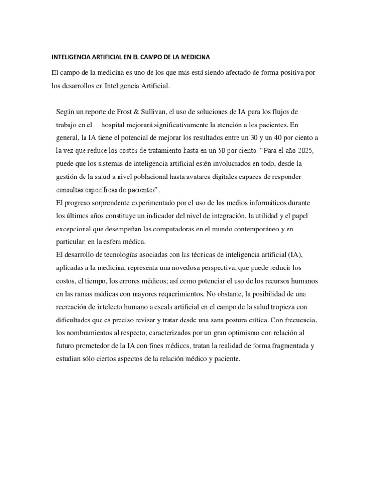 IA y su Impacto en la Medicina Moderna | PDF | Inteligencia artificial ...