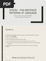 Syntax: The Sentence Patterns of Language: Lintang Gumelar Utami (19706251007) Rizki Eka Safitri (19706251014)