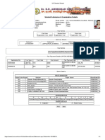 Student Admission & Examination Details: Print Back