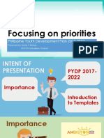 Focusing On Priorities: Philippine Youth Development Plan 2017-2022
